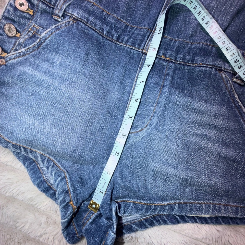 Free People Womens 24 Denim Shortalls Blue Jean Overalls Medium Wash Shorts - Picture 6 of 12